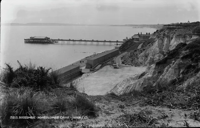 Framed Print : View of Honeycombe Chine and Pier Framed Print : View of Honeycombe Chine and Pier