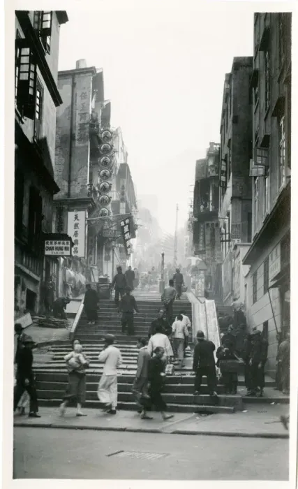 Framed Print : View at Hong Kong, street scene Framed Print : View at Hong Kong, street scene