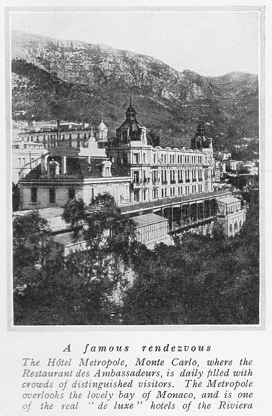 A view of the Hotel Metropole, Monte Carlo, 1926