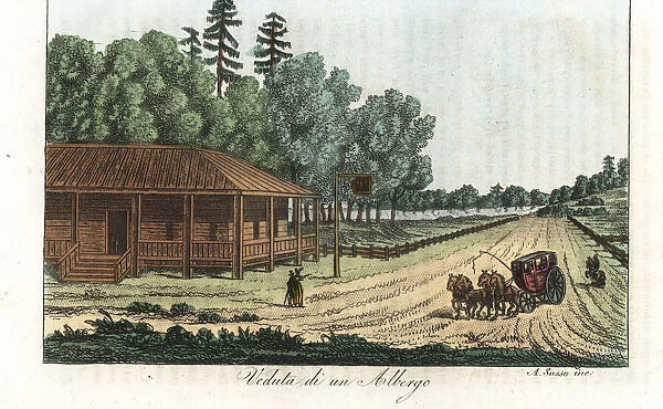 View of a hotel in Philadelphia, Pennsylvania, 18th century