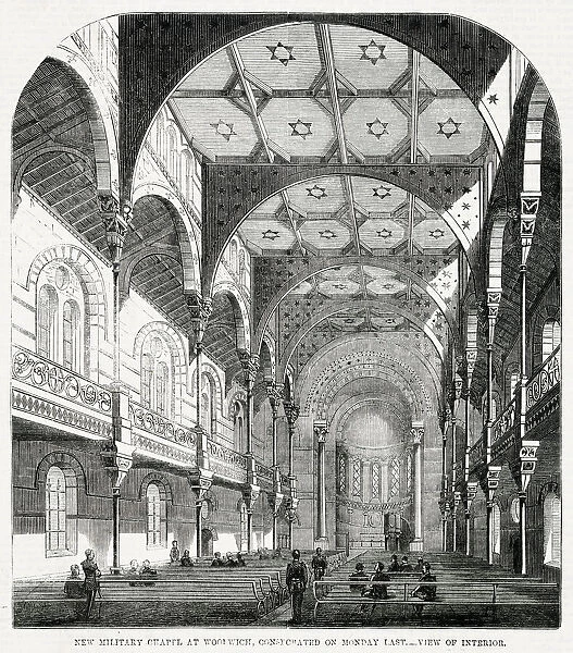 View of the interior of the new military chapel in Woolwich, London