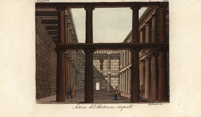 Framed Print : View of the interior of the Parthenon, Athens, Greece Framed Print : View of the interior of the Parthenon, Athens, Greece