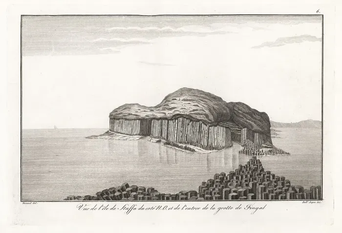 Framed Print : View of the Isle of Staffa and the entrance to Fingal's Cave Framed Print : View of the Isle of Staffa and the entrance to Fingal's Cave