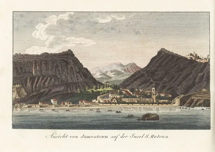 Framed Print : View of Jamestown on the island of Saint Helena, 1815 Framed Print : View of Jamestown on the island of Saint Helena, 1815