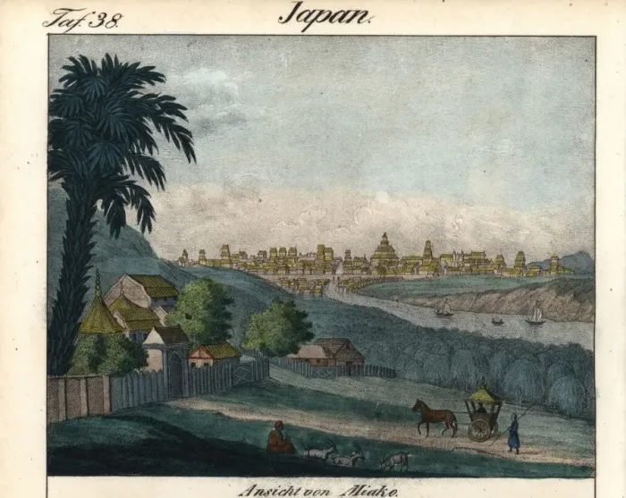 Framed Print : View of the Japanese town of Miako (Miyako) Framed Print : View of the Japanese town of Miako (Miyako)