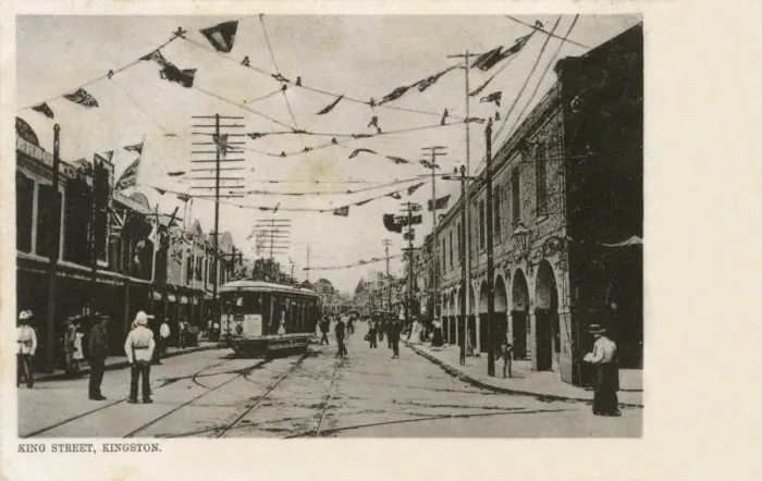 Framed Print : View of King Street, Kingston, Jamaica, West Indies Framed Print : View of King Street, Kingston, Jamaica, West Indies