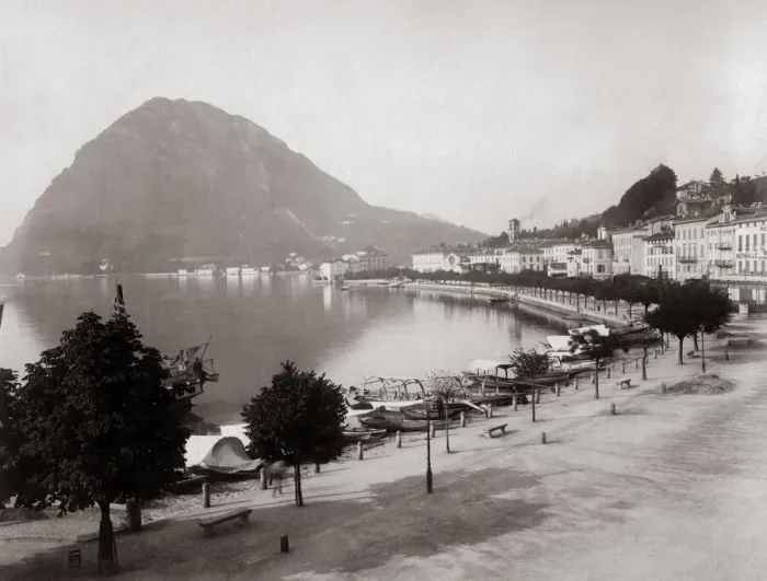 Framed Print : View onto the lake at Lugano, Switzerland Framed Print : View onto the lake at Lugano, Switzerland
