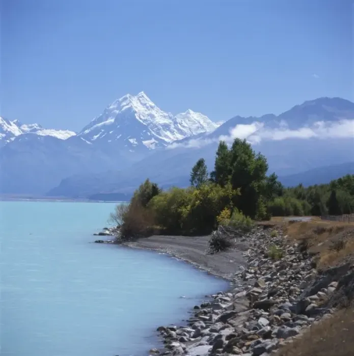 Framed Print : View of Lake Pukaki, South Island, New Zealand Framed Print : View of Lake Pukaki, South Island, New Zealand