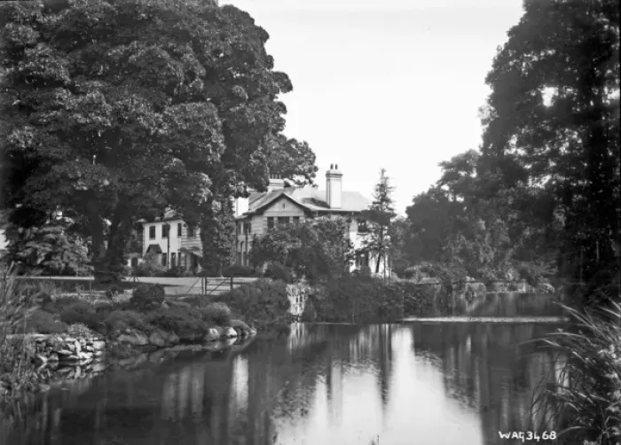 Framed Print : Side view of a large mansion, location unknown Framed Print : Side view of a large mansion, location unknown