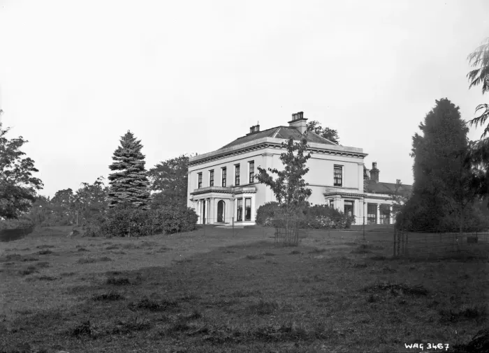 Framed Print : Side view of a large mansion, location unknown Framed Print : Side view of a large mansion, location unknown