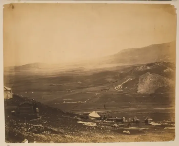 Framed Print : View of the lines of Balaclava from Guards Hill; Canrobert Framed Print : View of the lines of Balaclava from Guards Hill; Canrobert