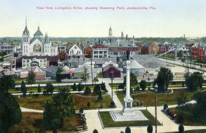 Framed Print : View from Livingston Hotel, with Hemming Park, Jacksonville Framed Print : View from Livingston Hotel, with Hemming Park, Jacksonville