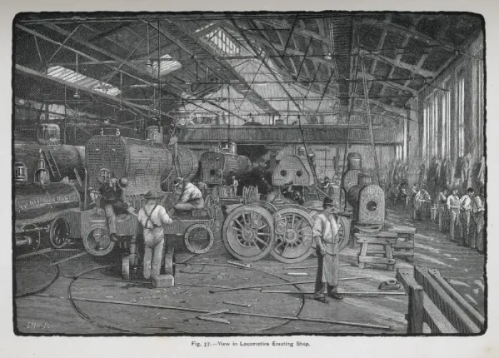 Framed Print : View in locomotive erecting shop Framed Print : View in locomotive erecting shop