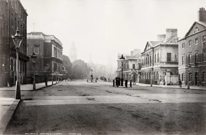 Framed Print : View looking south along Whitehall, central London Framed Print : View looking south along Whitehall, central London