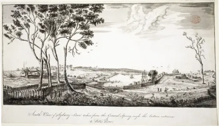 Framed Print : View looking across Sydney Cove towards the wooded north sho Framed Print : View looking across Sydney Cove towards the wooded north sho