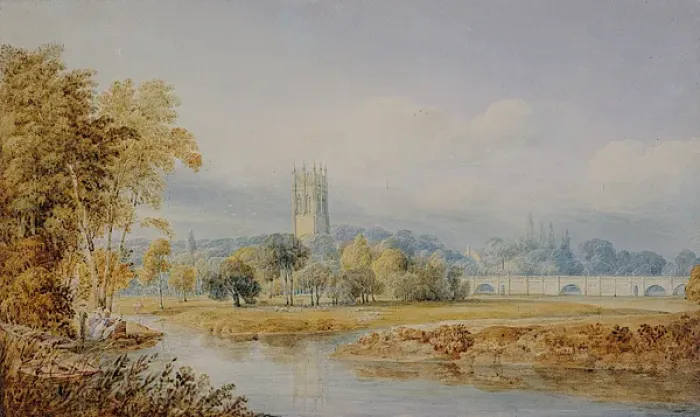 Framed Print : View of Magdalen College Tower and Bridge, Oxford Framed Print : View of Magdalen College Tower and Bridge, Oxford