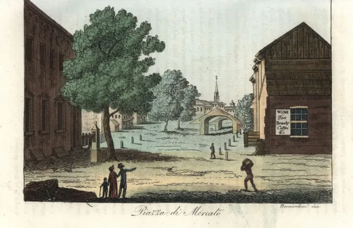 Framed Print : View of the market place in Philadelphia Framed Print : View of the market place in Philadelphia