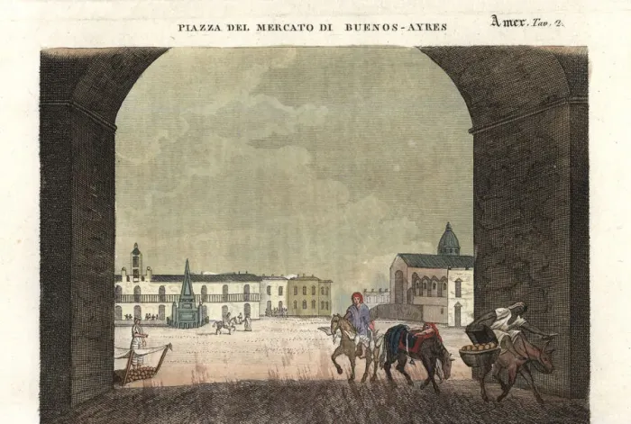 Framed Print : View of the market square in Buenos Aires Framed Print : View of the market square in Buenos Aires