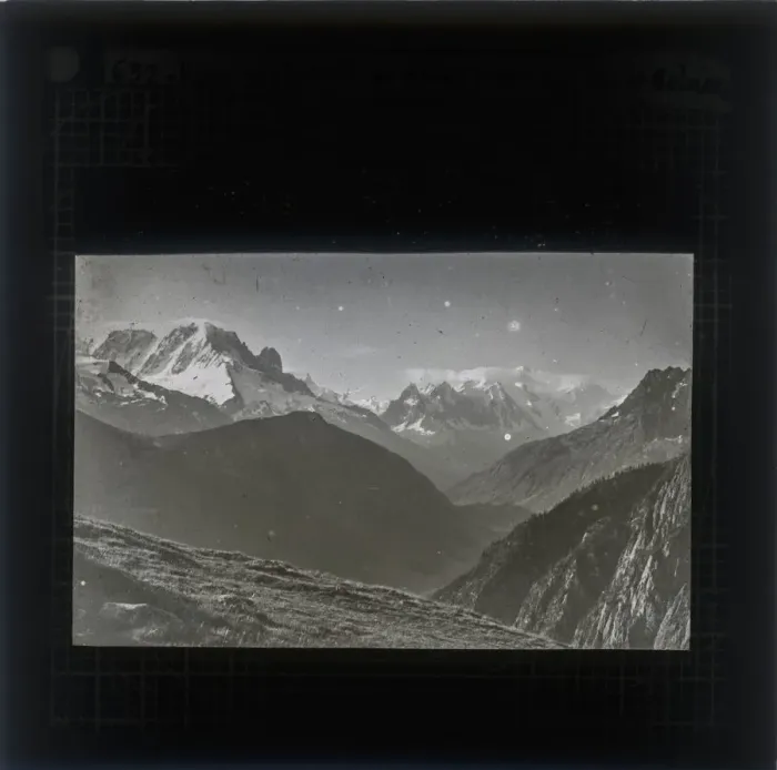 Framed Print : View of Mont Blanc Range from the top of mountain Framed Print : View of Mont Blanc Range from the top of mountain