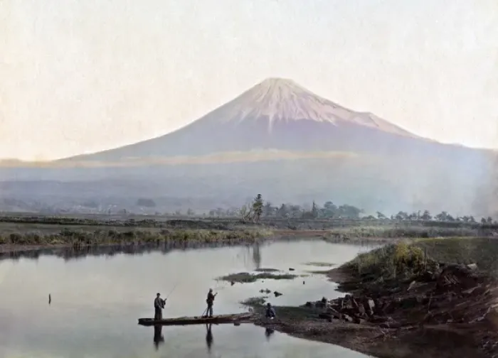 Framed Print : View of Mount Fuji, Japan, circa 1880s Framed Print : View of Mount Fuji, Japan, circa 1880s