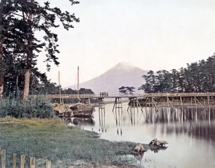 Framed Print : View of Mount Fuji, Japan, circa 1880s Framed Print : View of Mount Fuji, Japan, circa 1880s