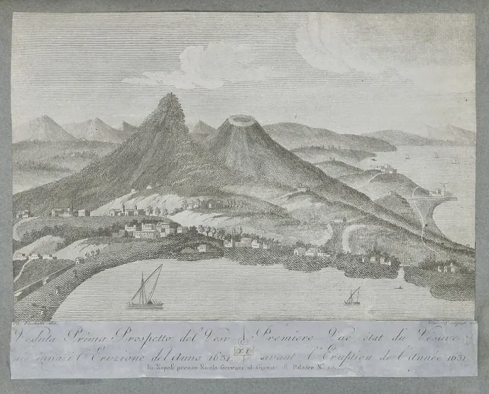 Framed Print : View of Mount Vesuvius before the eruption of 1631 Framed Print : View of Mount Vesuvius before the eruption of 1631