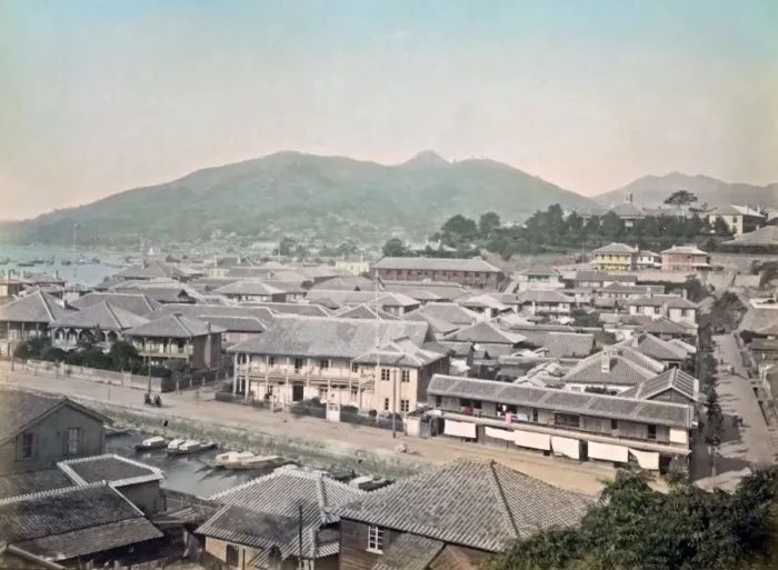 Framed Print : View of Nagasaki, Japan, circa 1880s Framed Print : View of Nagasaki, Japan, circa 1880s