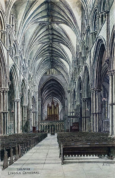 View down the nave, Lincoln Cathedral, Lincolnshire