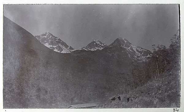 View near Rinchenpong, West Sikkim, India, entering the Chumbi Valley, from a fascinating album which reveals new details on a little-known campaign in which a British military force brushed aside Tibetan defences to capture Lhasa, in 1904