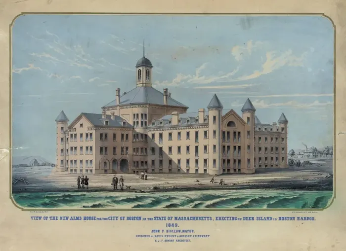 Framed Print : View of the new alms house for the city of Boston in the sta Framed Print : View of the new alms house for the city of Boston in the sta