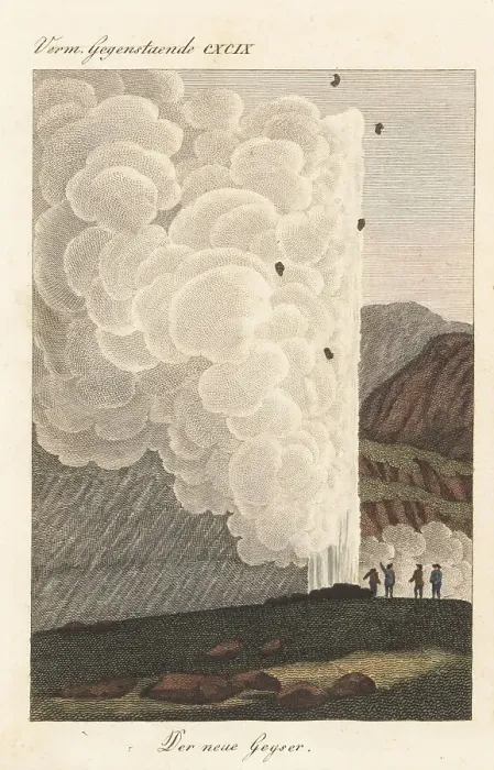Framed Print : View of the New Geyser on Iceland, 1811 Framed Print : View of the New Geyser on Iceland, 1811