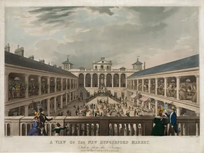 Framed Print : A view of the New Hungerford market, taken from the terrace Framed Print : A view of the New Hungerford market, taken from the terrace