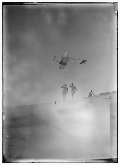 Framed Print : Side view from below of Orville soaring in level flight, spe Framed Print : Side view from below of Orville soaring in level flight, spe