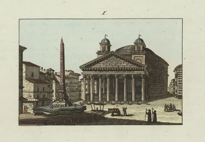 Framed Print : View of the Pantheon or Rotonda in Rome, circa 1810 Framed Print : View of the Pantheon or Rotonda in Rome, circa 1810