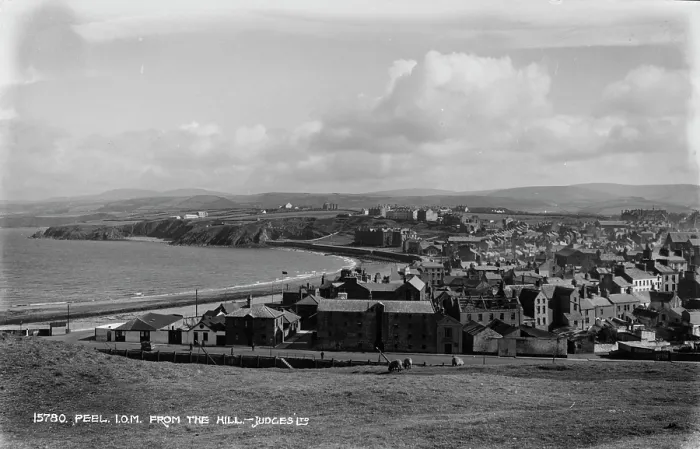 Framed Print : View of Peel from the Hill