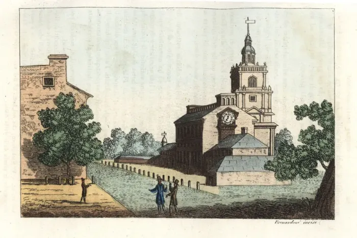 Framed Print : View of the Pennsylvania State House in Philadelphia, 1787 Framed Print : View of the Pennsylvania State House in Philadelphia, 1787