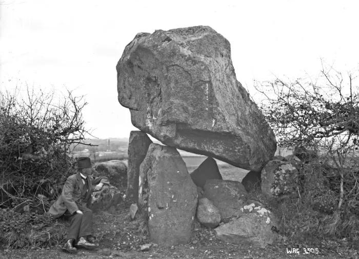 Framed Print : A view of the photographer to the left of a Cromlech or Dolm Framed Print : A view of the photographer to the left of a Cromlech or Dolm