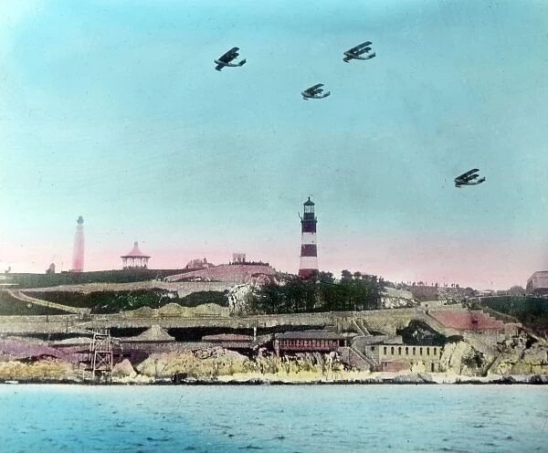 A view of Plymouth Hoe from the sea