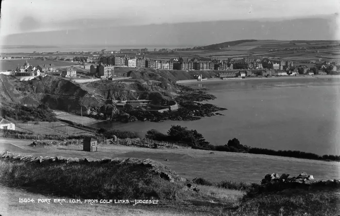 Framed Print : View of Port Erin from Golf Links Framed Print : View of Port Erin from Golf Links