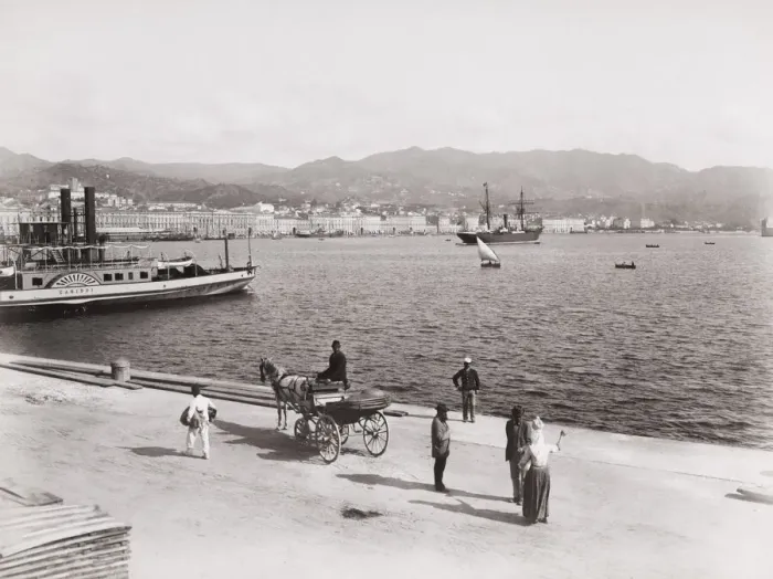 Framed Print : View of the port at Messina, Sicily Italy Framed Print : View of the port at Messina, Sicily Italy