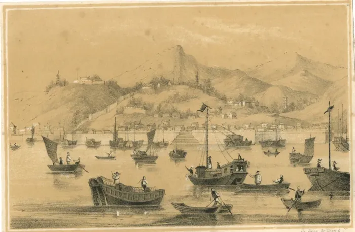 Framed Print : View of the port of Shanghai, China Framed Print : View of the port of Shanghai, China