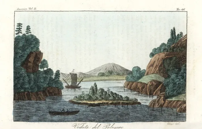 Framed Print : View of the Potomac River, 18th century Framed Print : View of the Potomac River, 18th century