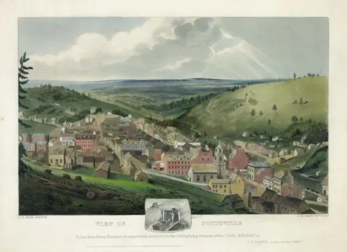 Framed Print : View of Pottsville Taken from Sharp Mountain & respectfully Framed Print : View of Pottsville Taken from Sharp Mountain & respectfully