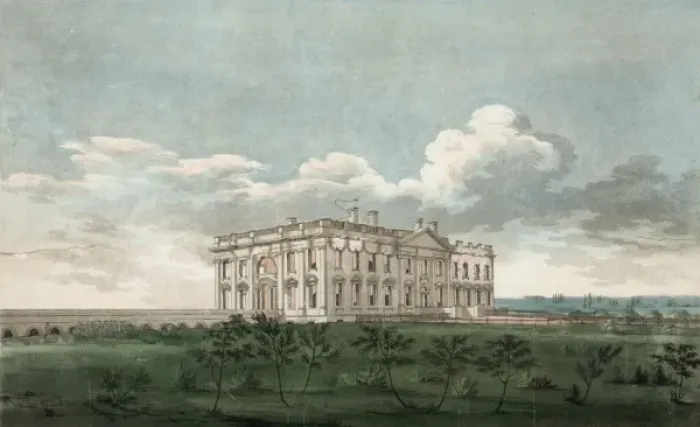 Framed Print : A view of the Presidents house in the city of Washington aft Framed Print : A view of the Presidents house in the city of Washington aft