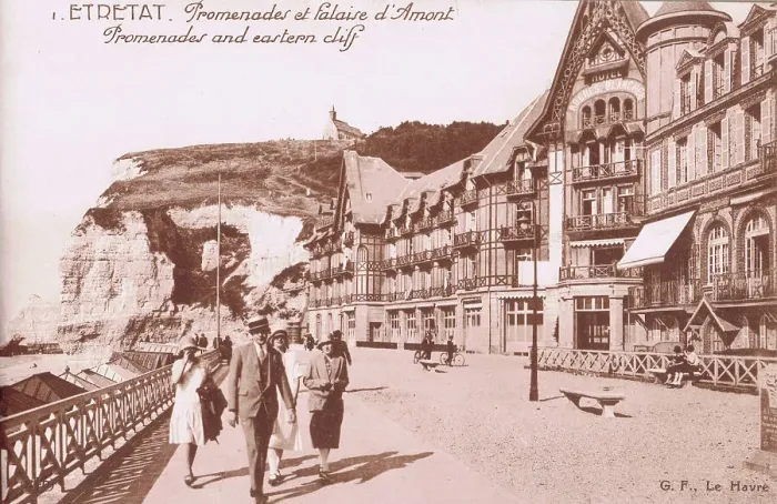Framed Print : A view of the promenade at Etretat and the Eastern Cliff Framed Print : A view of the promenade at Etretat and the Eastern Cliff