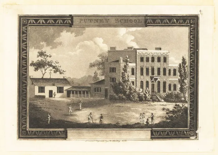Framed Print : View of Putney School, Richmond Road, London, 1806 Framed Print : View of Putney School, Richmond Road, London, 1806