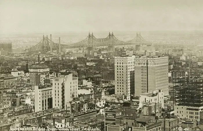 Framed Print : View of the Queensboro Bridge from The Times Tower, New York Framed Print : View of the Queensboro Bridge from The Times Tower, New York