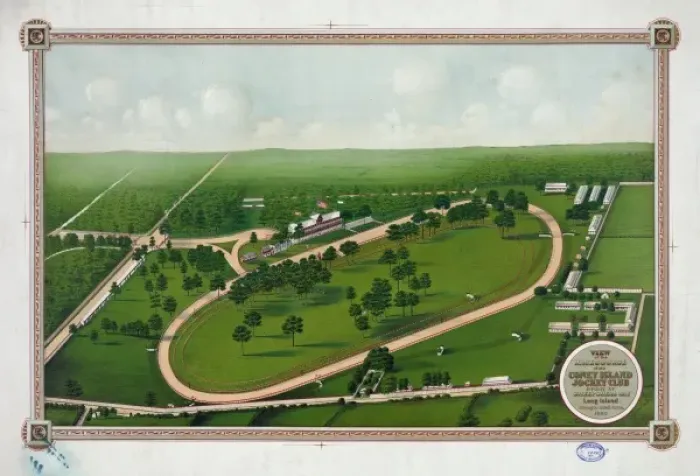 Framed Print : View of the racecourse of the Coney Island Jockey Club situa Framed Print : View of the racecourse of the Coney Island Jockey Club situa