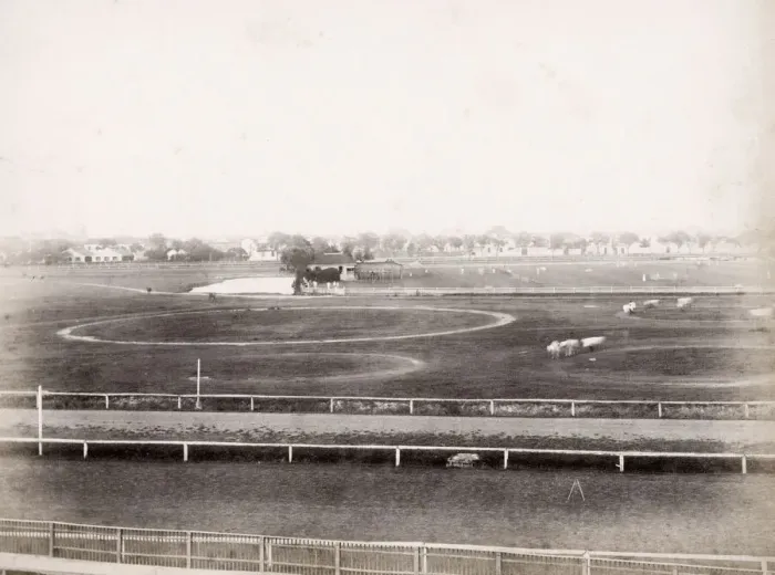 Framed Print : View of racecourse, horse racing, Shanghai, China, c. 1890 Framed Print : View of racecourse, horse racing, Shanghai, China, c. 1890
