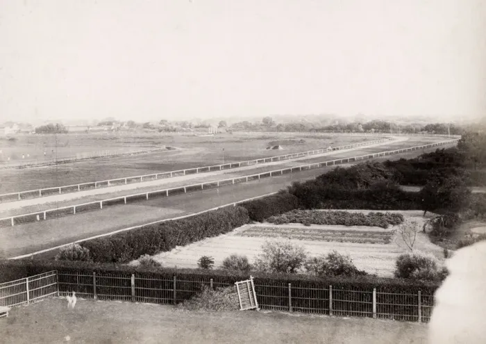 Framed Print : View of racecourse, horse racing, Shanghai, China, c. 1890 Framed Print : View of racecourse, horse racing, Shanghai, China, c. 1890